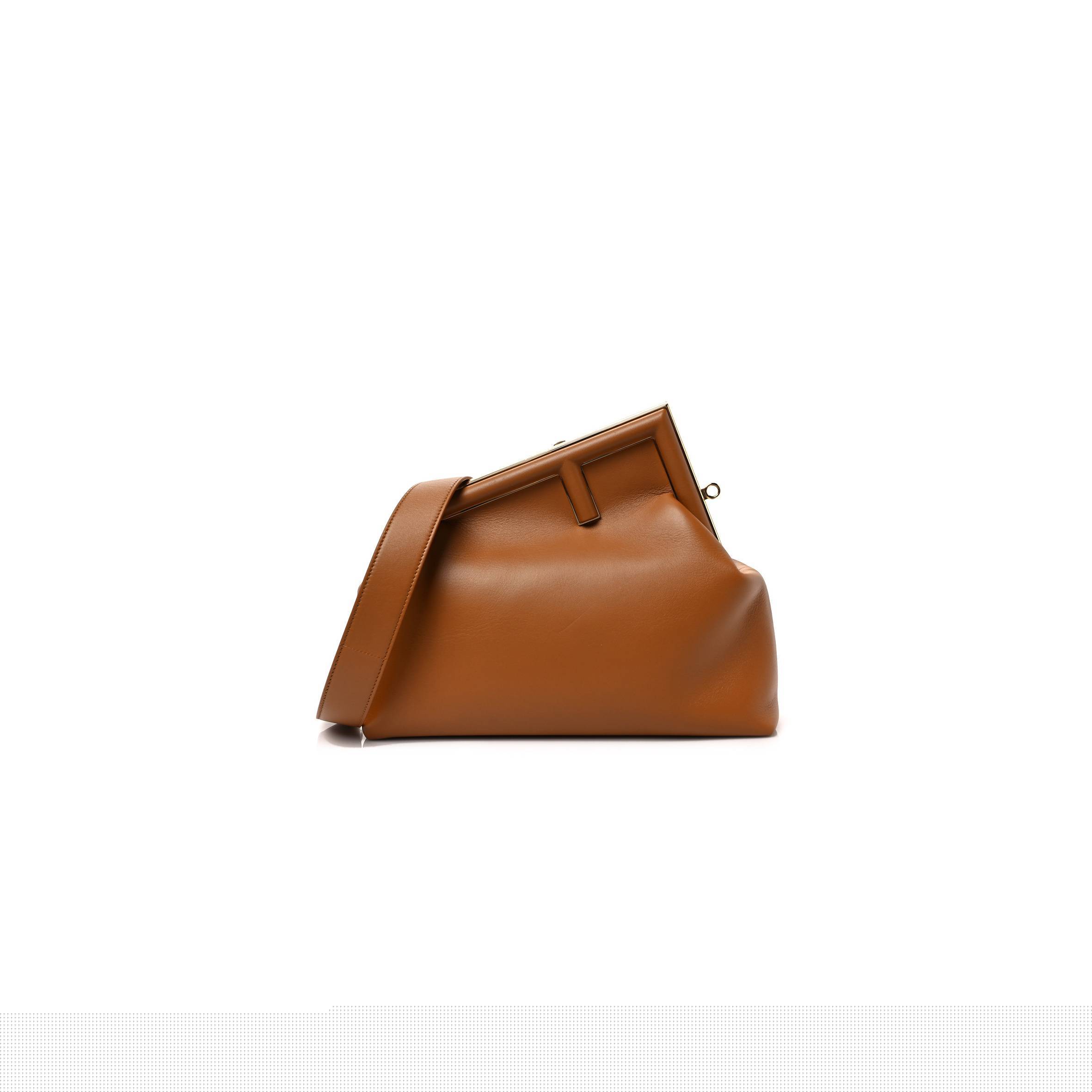 FENDI SHINY NAPPA MEDIUM FENDI FIRST CARAMELLO (32.5*23.5*15cm)